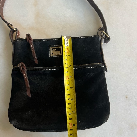 Dooney & Bourke Suede Classic Black Crossbody Mini Chic Preppy Leather Purse - Picture 3 of 8